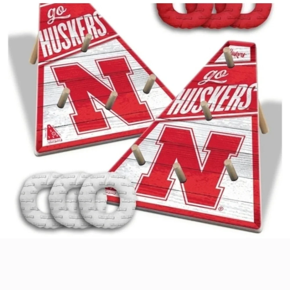 NCAA Nebraska Cornhuskers Ring Toss Cornhole Cornbag Game Set New In Box